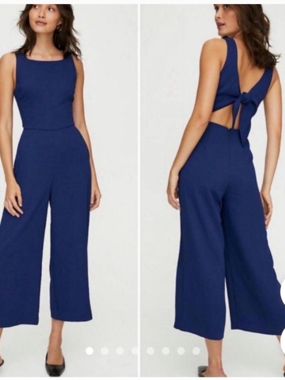 Wilfred Navy Open-Back Tie Jumpsuit